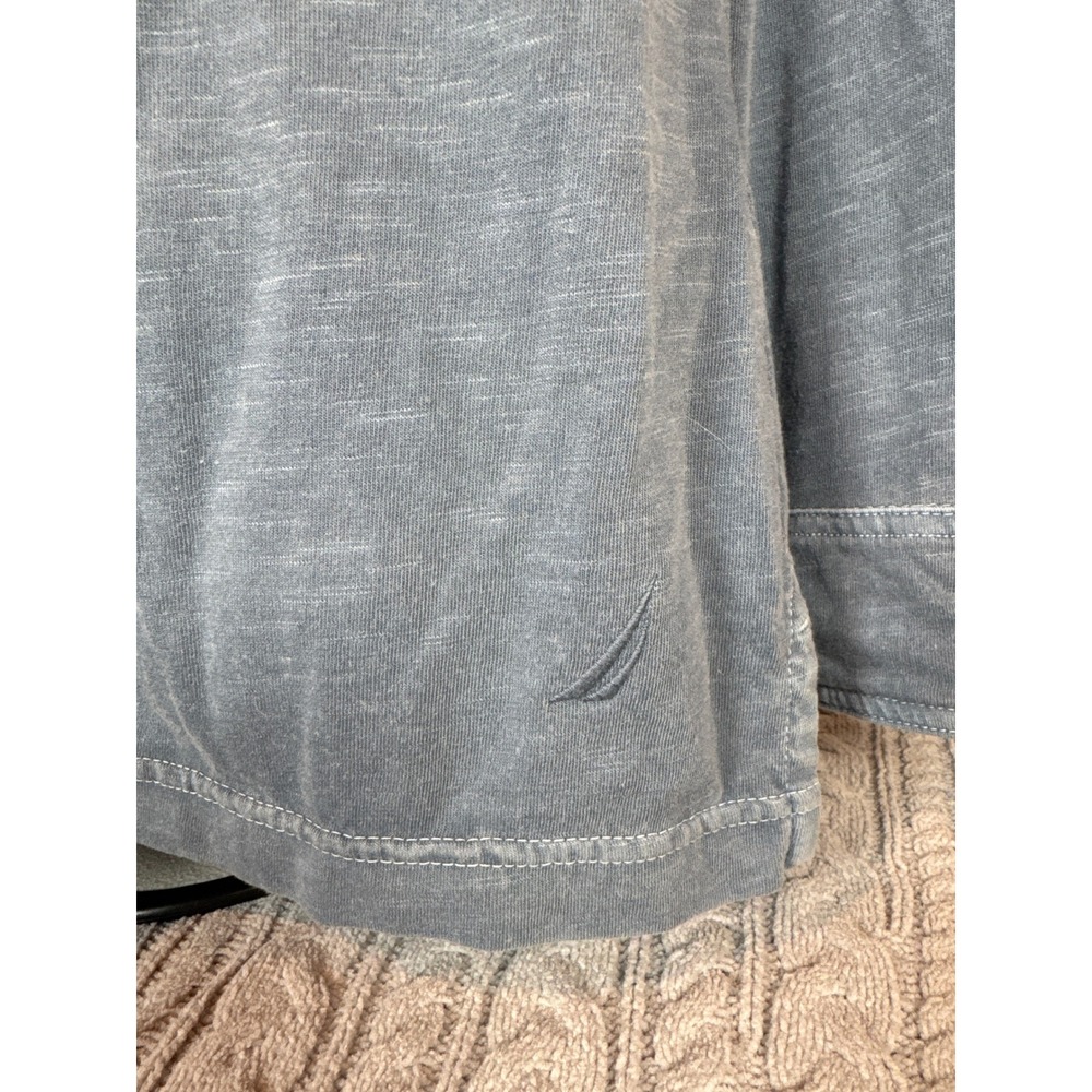 Nautica Mens Long Sleeve Button‎ Down Shirt Gray Size S Pocket Detail Nautical - Picture 2 of 6